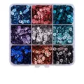Set di paillettes rotonde in 9 colori per cucito fai-da-te e decorazioni 5g per scomparto - 5mm (5g Per Scomparto) / Scatola 22