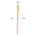 Golden 304 stainless steel dinner knife with a glitter pink handle, size 22cm by 1.5cm - Pink Gold Steak Knife