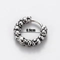 Detail view of gothic skull hoop earring with 0.9cm inner diameter measurement - Gothic Skull Head Shape (S154)