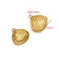 Colgante de concha dorada de acero inoxidable 21mm con superficie texturizada única - 21mm Concha Grande Dorado / Agujero 2.3mm