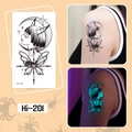 Luminous Halloween spider temporary tattoo sticker Hi-201 with green glow effect - Hi-201 Devil Butterfly