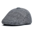 Winter vintage flat cap with grey and black plaid pattern for outdoor warmth - One Size / Light Grey Small Grid