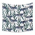 Detail of bohemian tapestry featuring blue daisies and green leaves on white background - 73X95CM (Cross-border Brushed) / ZJ623-34/Dark Blue Daisy Polka Dot
