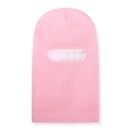 Cagoule bébé rose en maille avec doublure polaire chaude et côtes pour l'hiver - Rose