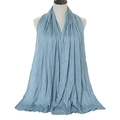 Light blue mercerized cotton scarf for women with elegant drape and soft texture - Lake Blue