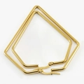 Orecchini a cerchio geometrici a rombo in acciaio inossidabile oro con cerniera - Oro 60*67mm