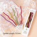 Set of 6 spiral metallic birthday candles in mixed colors with holders and gift box - Multicolor Metallic Curve Spiral Candle 6Pcs