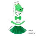 Kids green crocodile costume set with plush headband, bow tie, tail and tutu skirt - 3D Green Dinosaur 3-piece Set + Grass Green Tutu