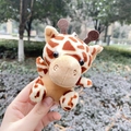 Cute plush giraffe keychain pendant with brown spots for backpacks and accessories - Giraffe