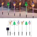 Solar outdoor Christmas garden lights with snowman and reindeer dimensions - Snowman Tree Reindeer (Transparent Tube)