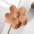 Matte orange flower hair claw clip with frosted texture for elegant hairstyles - 7cm / Dark Khaki