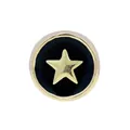 Golden five-pointed star round accessory with black enamel finish for DIY bracelets - Star / Black