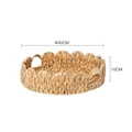 Handwoven rattan storage basket with wavy edges and side handles, diameter 40cm height 10cm - Scalloped Round Woven Tray 40*10CM