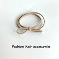 Beige high-elasticity hair tie with a double-loop bow design for daily hairstyling - 1 Piece / Light Coffee