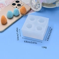 Mini 4-cavity strawberry silicone mold for chocolate fondant and cake decoration - Round Multi-Cavity Strawberry Texture Style (2)