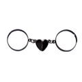 Black magnetic heart matching rings for couples with a creative chain link design - Black Heart Style (03 Gunmetal A-810)