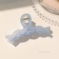 Hellblaue matte Haarklammer im Twist-Design für Damen, große Größe 12,5 cm - Matt Transparent Blau - ca. 11cm