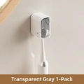 Portaspazzolino a parete antipolvere con coperchio in grigio trasparente - 1 Pezzo / Grigio Trasparente