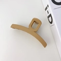 Minimalist matte khaki resin hair claw clip for elegant women styling on white background - T-Shape / 11cm / Light Brown
