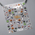 3D embossed Halloween nail stickers with pumpkins, ghosts, and bats, model TS-3308 - Halloween Party - Embossed (TS-3309)