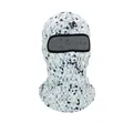 Outdoor balaclava face mask with grey and white geometric triangle pattern design - White Grid