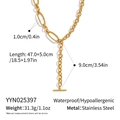 Specifiche dettagliate delle dimensioni per collana con nappa geometrica in oro e acciaio - Stile Nappa con Chiusura a Toggle Dorata (YYN025397)