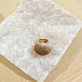 Golden shell hair claw with starfish detail and metallic texture on natural stone - Shell