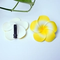 Set of two white and yellow plumeria hair clips with crocodile back attachment - Yellow Flower Head + Clip [4cm]
