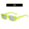 Neon green translucent rectangle sunglasses with gray lenses in C6 jelly finish - Neon Green Frame Mercury Lens