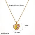 Detailed size chart for the gold enamel heart pendant necklace showing 17.5mm x 15.5mm dimensions - Pink Painted Heart Style (TN3674-PK)