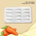 12-cavity carrot shaped white silicone cake mold for fruit mousse and soap making - 12 Cavity Carrot MCM-269