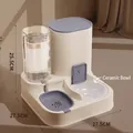 2-in-1 automatic pet feeder and waterer in beige and purple with ceramic bowl - Gen 2 Ceramic Model / Feeding and Watering Integrated Machine / Haze Blue