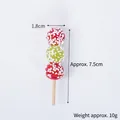 Miniature candied hawthorn skewer model with red and green balls, 7.5cm length - 7.5cm Sesame Red Green Candied Haws - No Hook Model