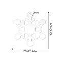 Dettaglio fiocco di neve in acrilico con dimensioni 8cm per 7cm e foro di appensione 2mm - Fiocco di neve
