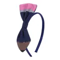 Kids novelty pencil bow headband in dark blue for back to school season accessories - Navy Pencil Headband