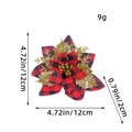 Red and black buffalo plaid Christmas poinsettia decoration with gold glitter accents - Red and Black Plaid