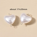 Heart-shaped Baroque pearl pendant with stainless steel loops, size 17x20mm for DIY jewelry - 1# Heart (17x20mm) / Steel