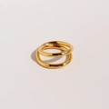 Anello a doppio strato minimalista in finitura dorata lucida dallo stile elegante - US 7 / Oro