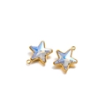 Star-shaped golden pendants with multi-faceted iridescent crystals for jewelry making - Iridescent White