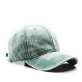 Adjustable blue washed denim baseball cap with retro faded finish and 6-panel structure - Blue