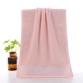 Pink pure cotton towel with white horizontal stripes and soft loop texture for home - Comfy Stripe Pink