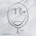 Set collana e orecchini a fiore d'argento con pietre preziose e dimensioni reali - Argento (Collana + Orecchini)