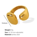Polished 18K gold-plated stainless steel C-shaped open teardrop ring in US size 7 - US Size 7 (Non-adjustable) / Gold Style (JZ91)
