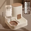 Khaki brown 2-in-1 automatic pet feeder and water dispenser for cats and dogs - Gen 2 Basic Model / Feeding and Watering Integrated Machine / Khaki Brown