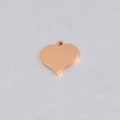 Colgante de corazón en acero inoxidable oro rosa pulido para la creación de joyas DIY - 13*14mm / Oro rosa