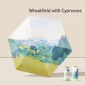 Flat mini umbrella featuring Van Gogh Wheat Field with Cypresses artistic print - Wheat Field Oil Painting