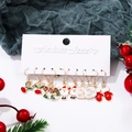 Set of 9 pairs of Christmas themed enamel earrings with Santa, reindeer and festive patterns - 9-Pair Set (E0069-1)