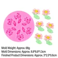 Stampo in silicone a forma di loto rosa B1014 per resina e decorazione torte - 6# (B1014/Loto) / Rosa