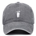 Berretto da baseball grigio scuro lavato vintage con ricamo bianco della Morte - Regolabile / Grigio