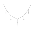 Collar de plata de ley S925 con cinco colgantes de circonita redondos en fondo blanco - Plata 925 / Platino